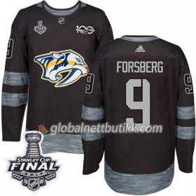 Nashville Predators Hockeydrakt Filip Forsberg 9 1917-2017 100th Anniversary Svart Adidas 2017 Stanley Cup Final Authentic - Herre